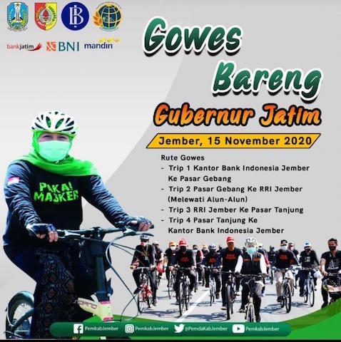 Gowes Bareng Gubernur Jatim Khofifah di Kabupaten Jember